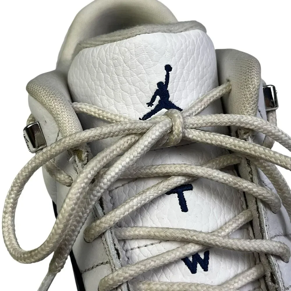 Nike Air Jordan 12 Golf Shoes Mens Size 8 White Blue DH4120-101 Cleats Jumpman